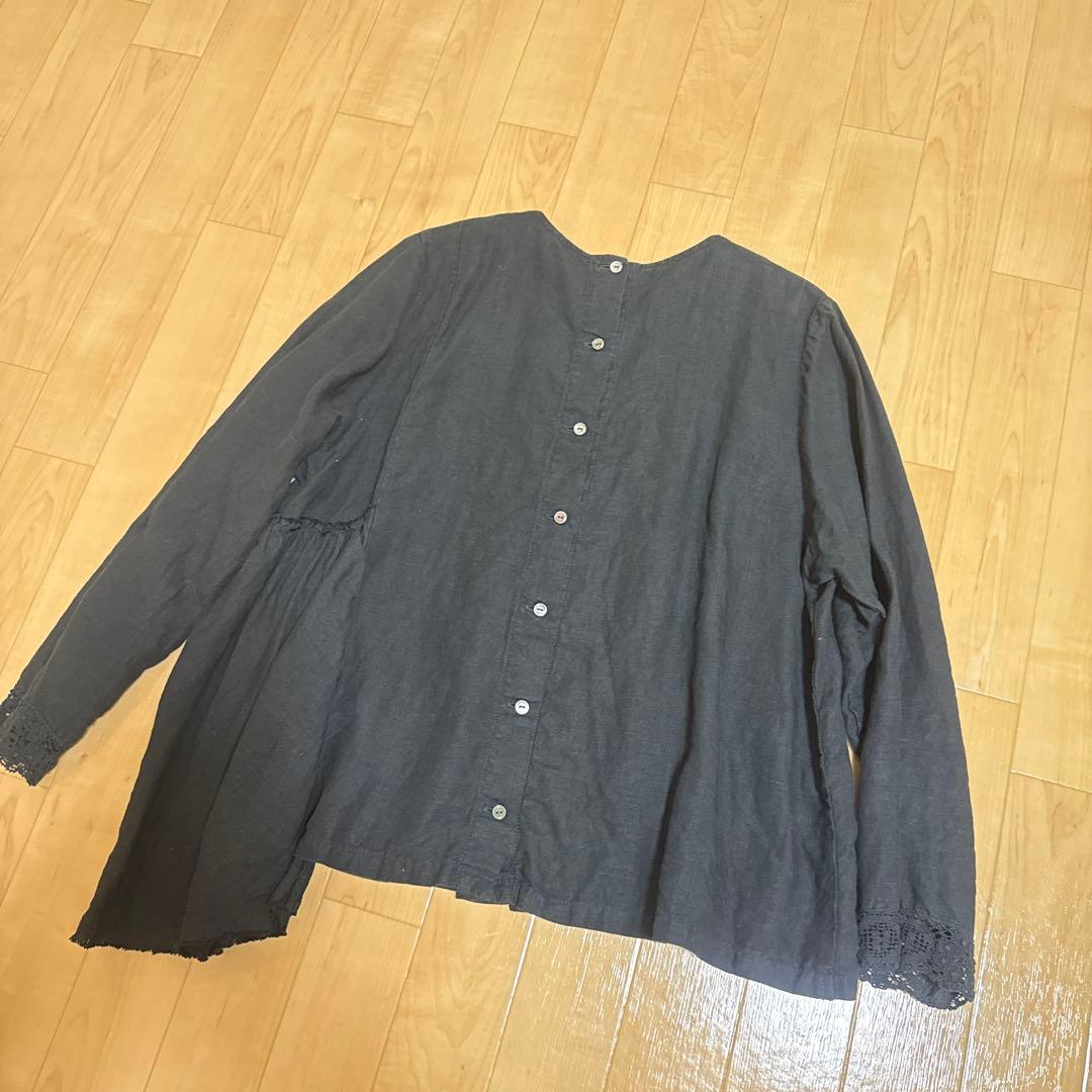 ネストローブ　nestRobe リネン クルーニーレースブラウス