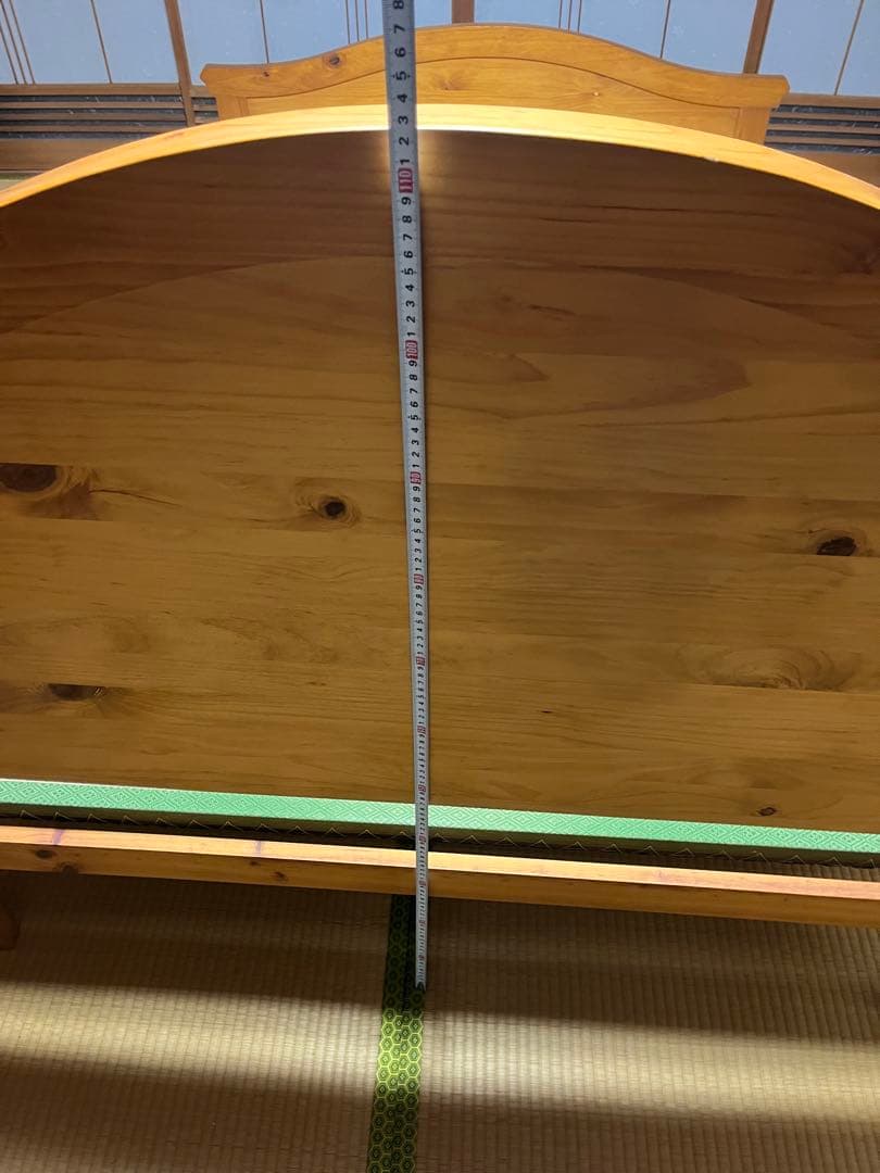 木製和式ダブルベッド、畳マットレス付き