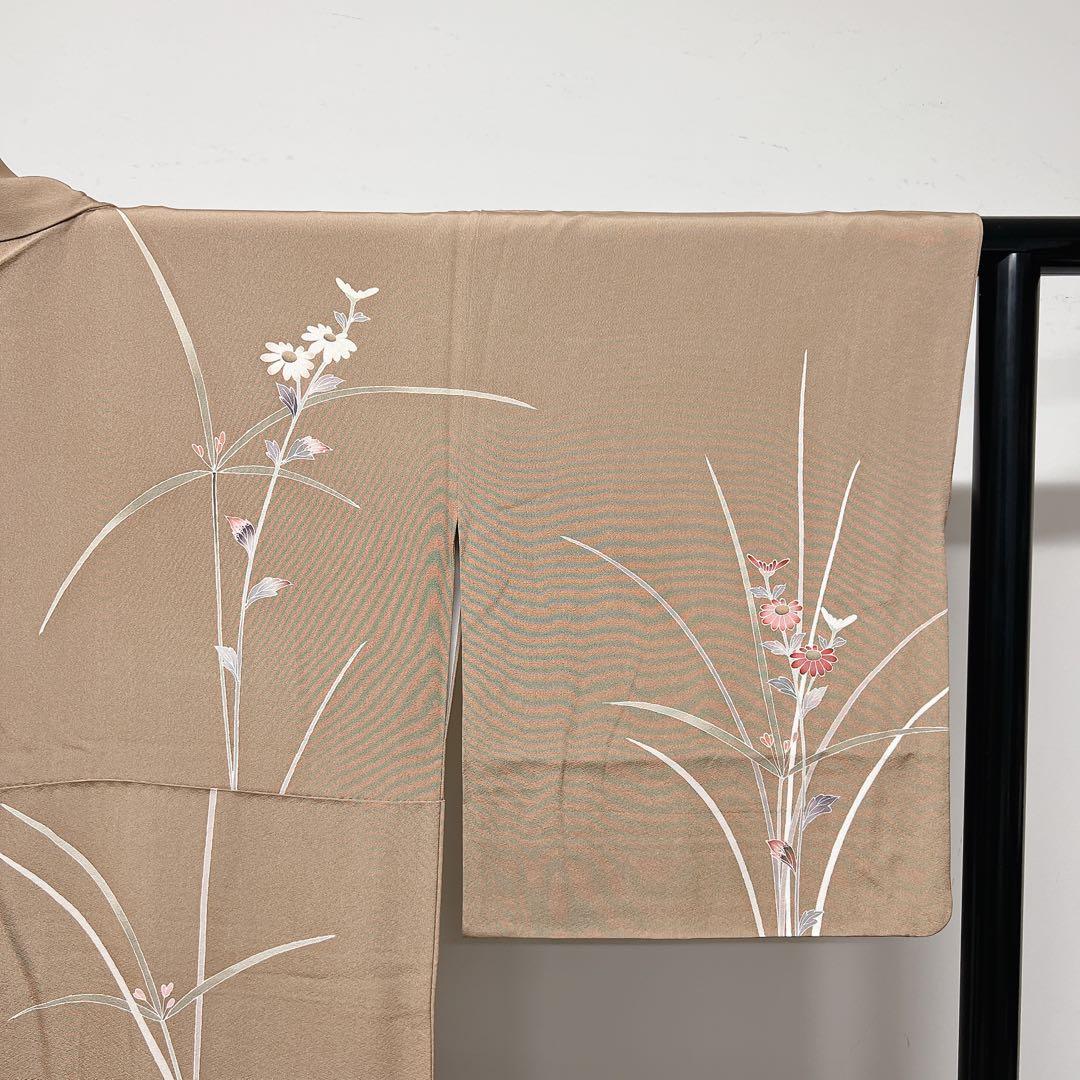 作家もの　付け下げ　花模様　着物　001k