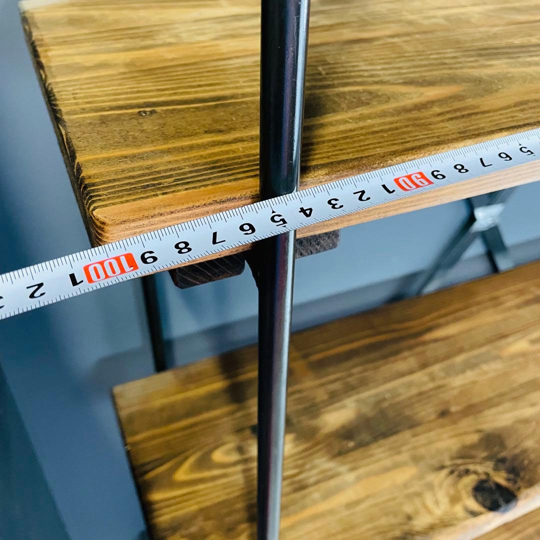 インダストリアル 5段シェルフ 幅100 高さ170 木製×スチール 店舗什器❷