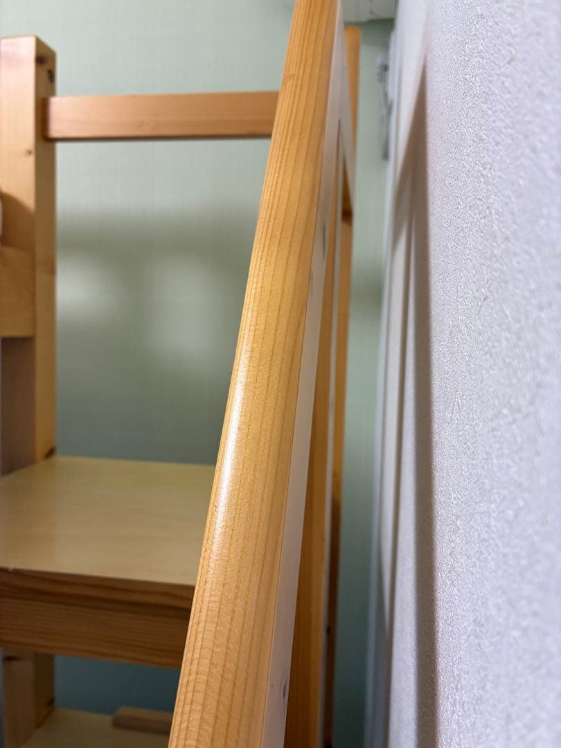 階段付きロフトベッド　デスク　コンセント付き　パイン無垢　すのこ仕様