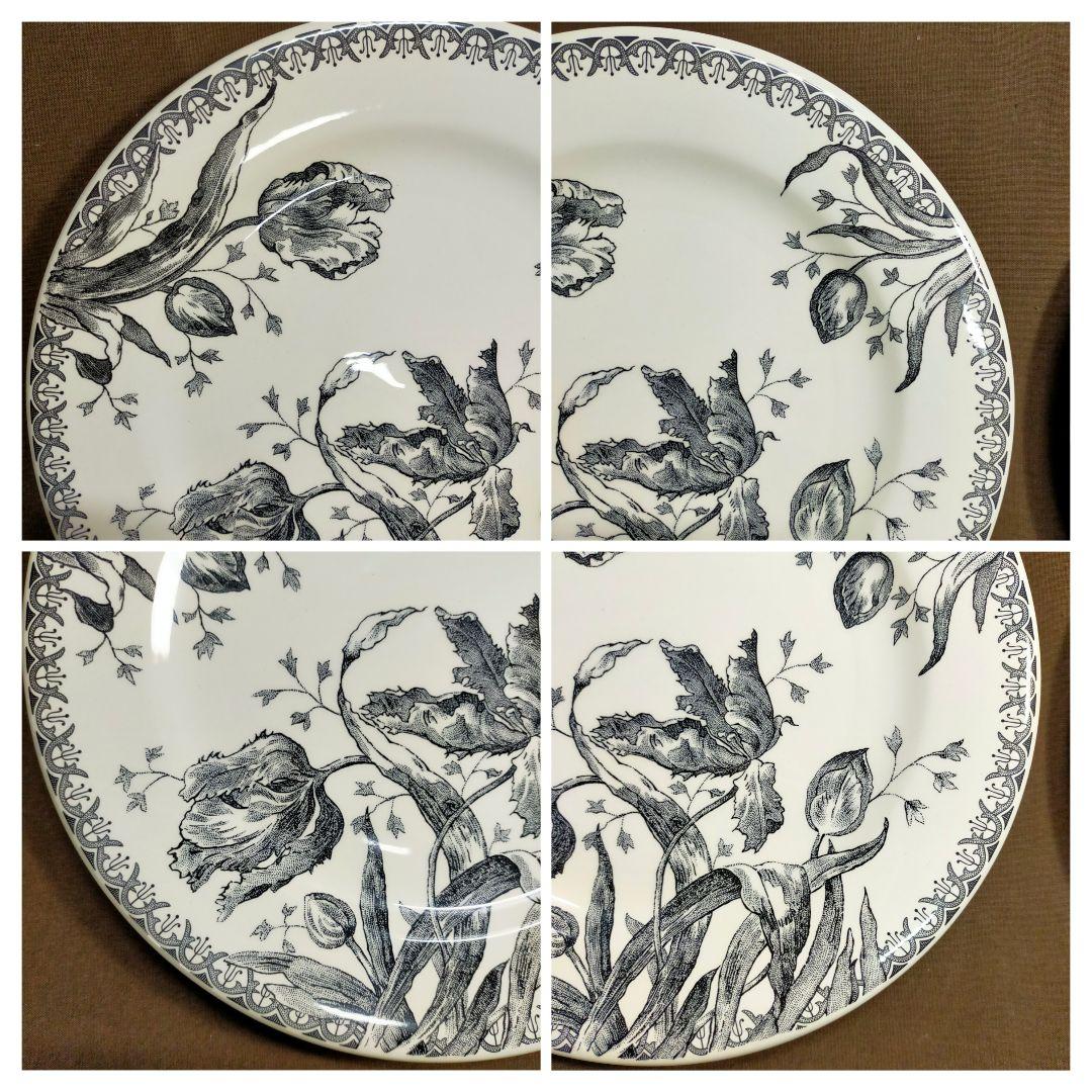 Gien tulipes noires ジアン チューリップ ノワール5枚セット