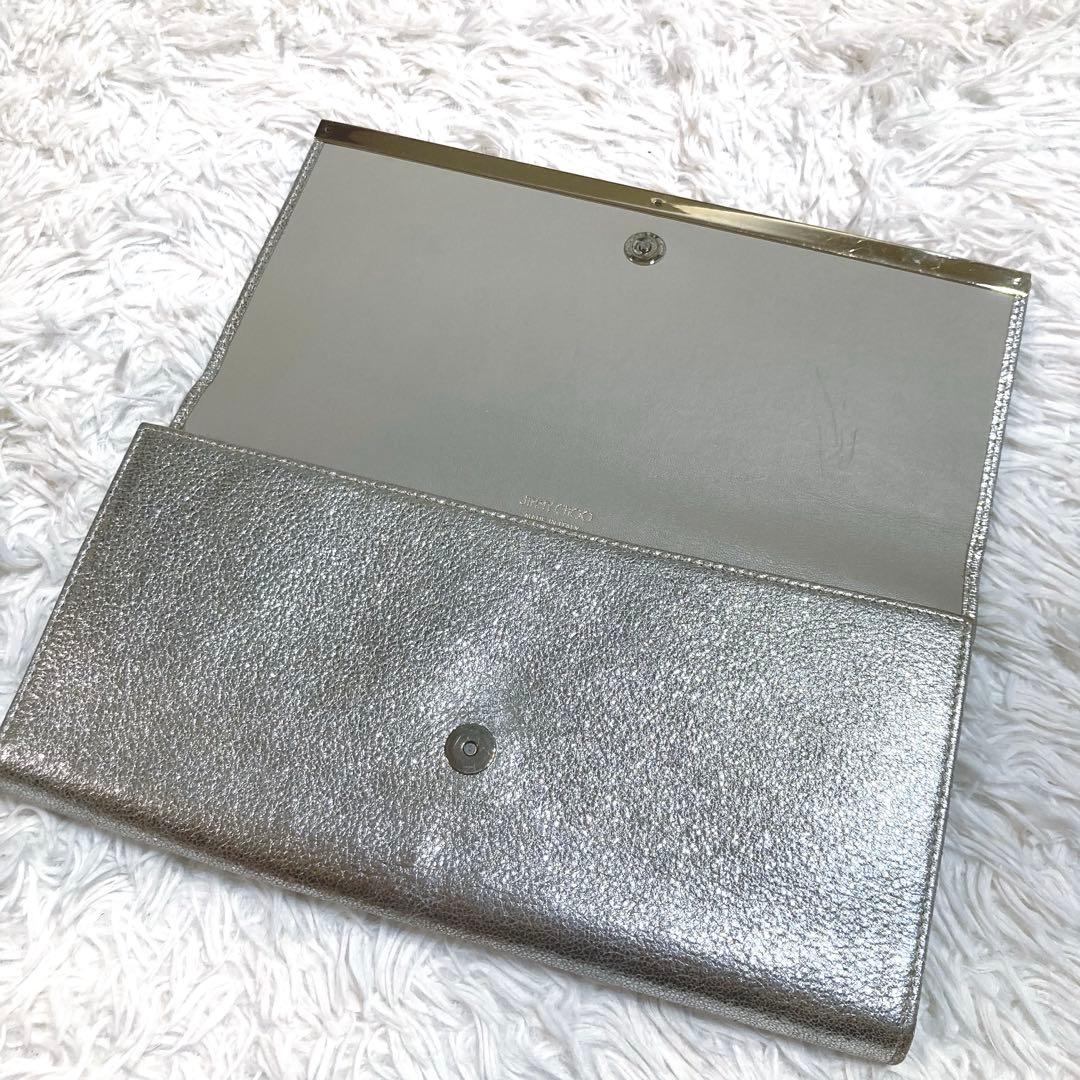 ジミーチュウ JIMMY CHOO MAIA クラッチバッグ シルバー
