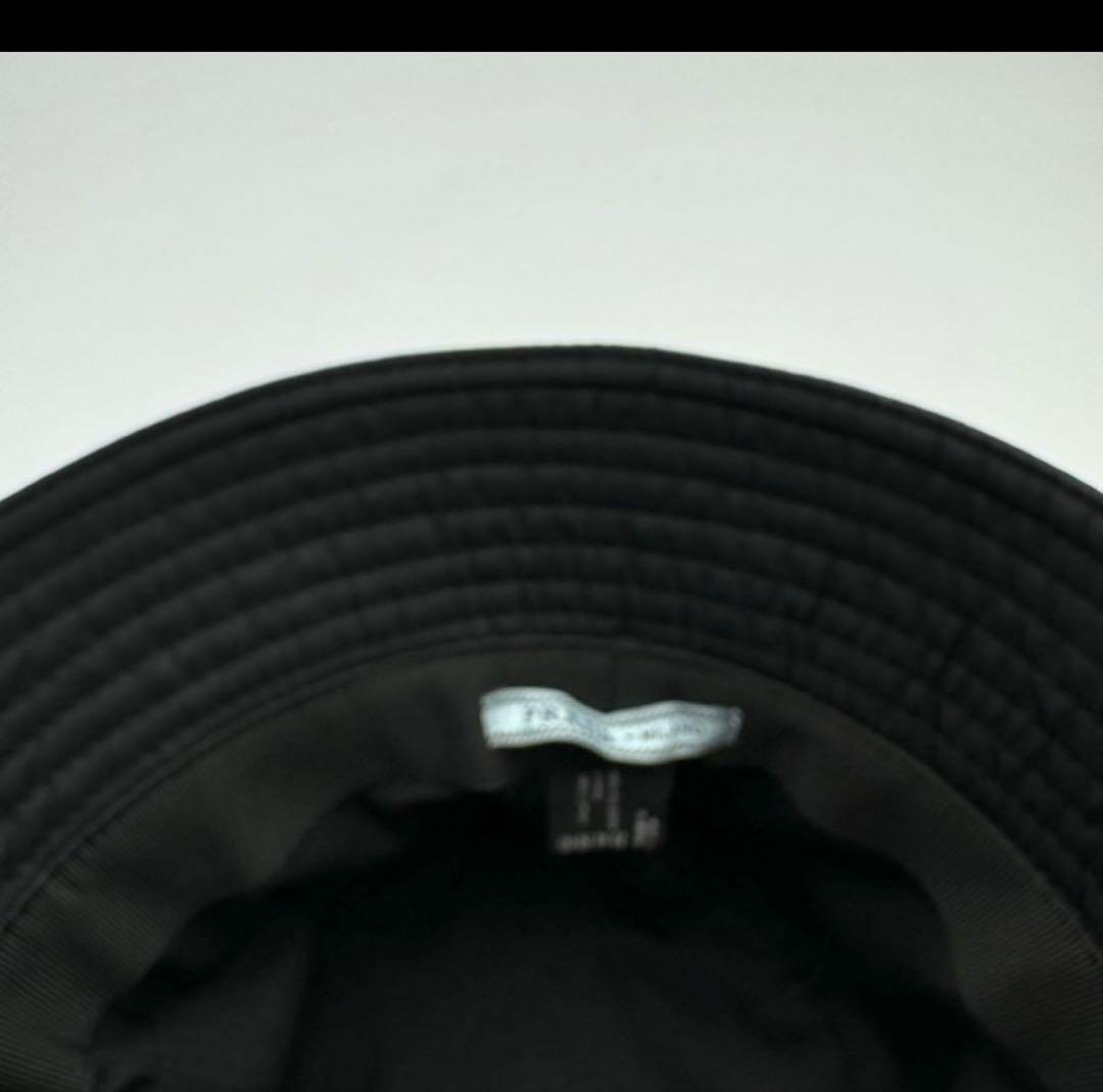 極美品✨PRADA バケットハット　ブラック　ナイロン　三角ロゴプレート