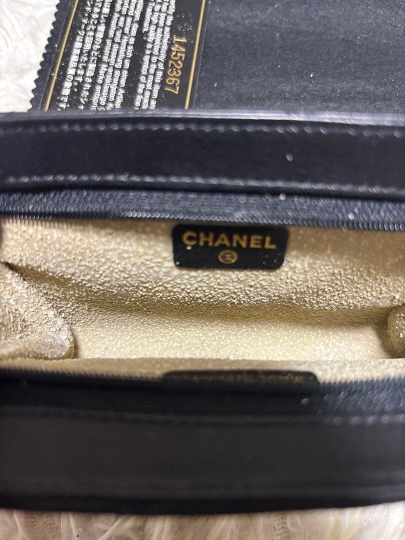 CHANEL ポーチ 小物入れ レザー ビコローレ ブラック ココマーク　箱付き