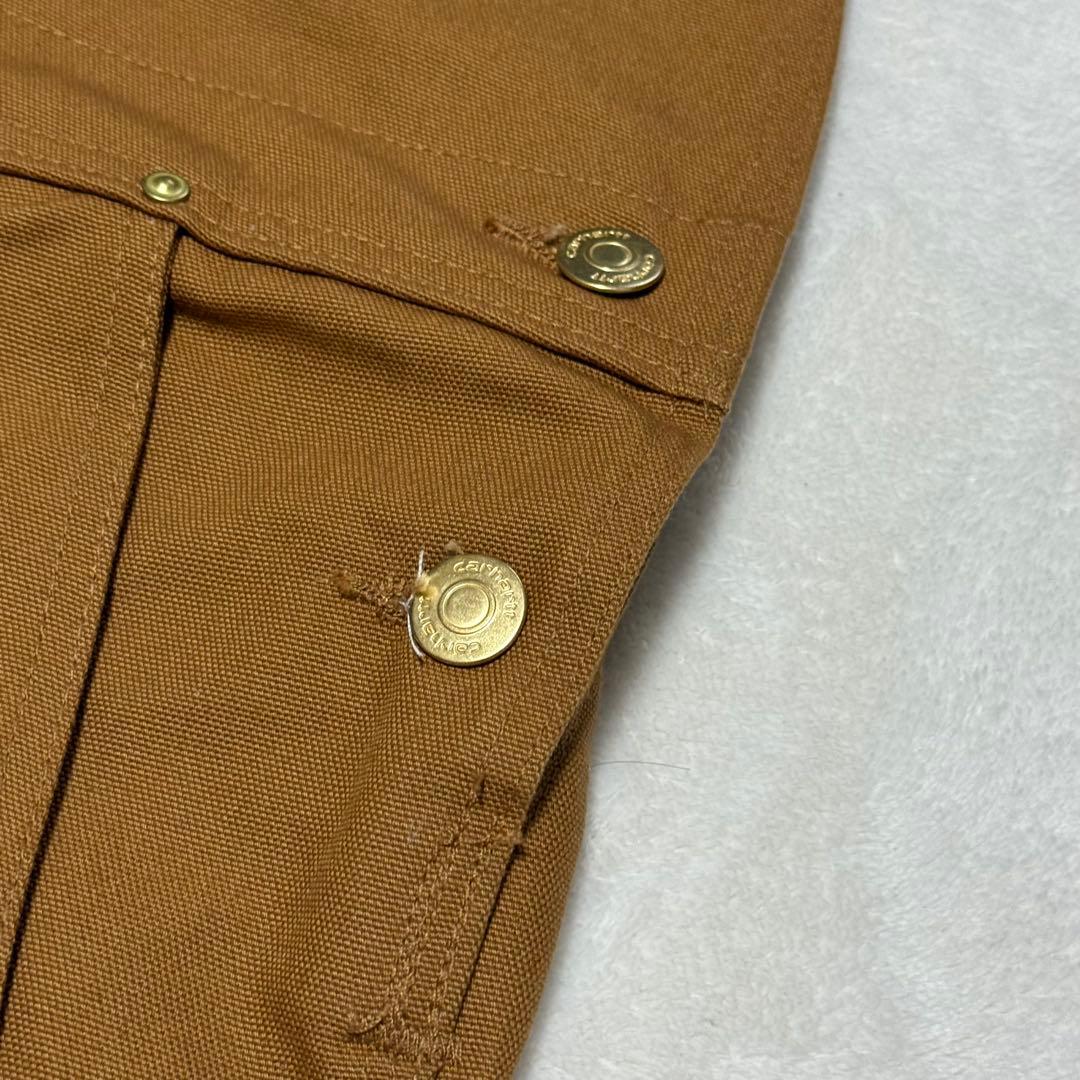 美品　カーハート　メキシコ製　ダック地オーバーオール　　ブラウン36×32