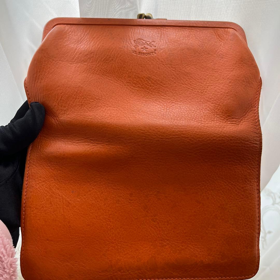 IL BISONTE イルビゾンテ がま口 大容量 長財布 オレンジ 春財布