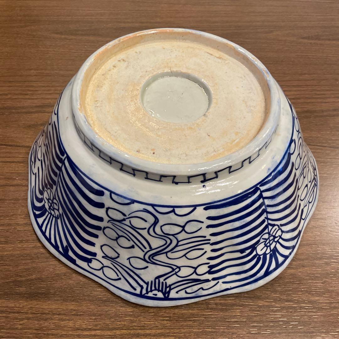 ベロ藍　大鉢　貴重　明治時代