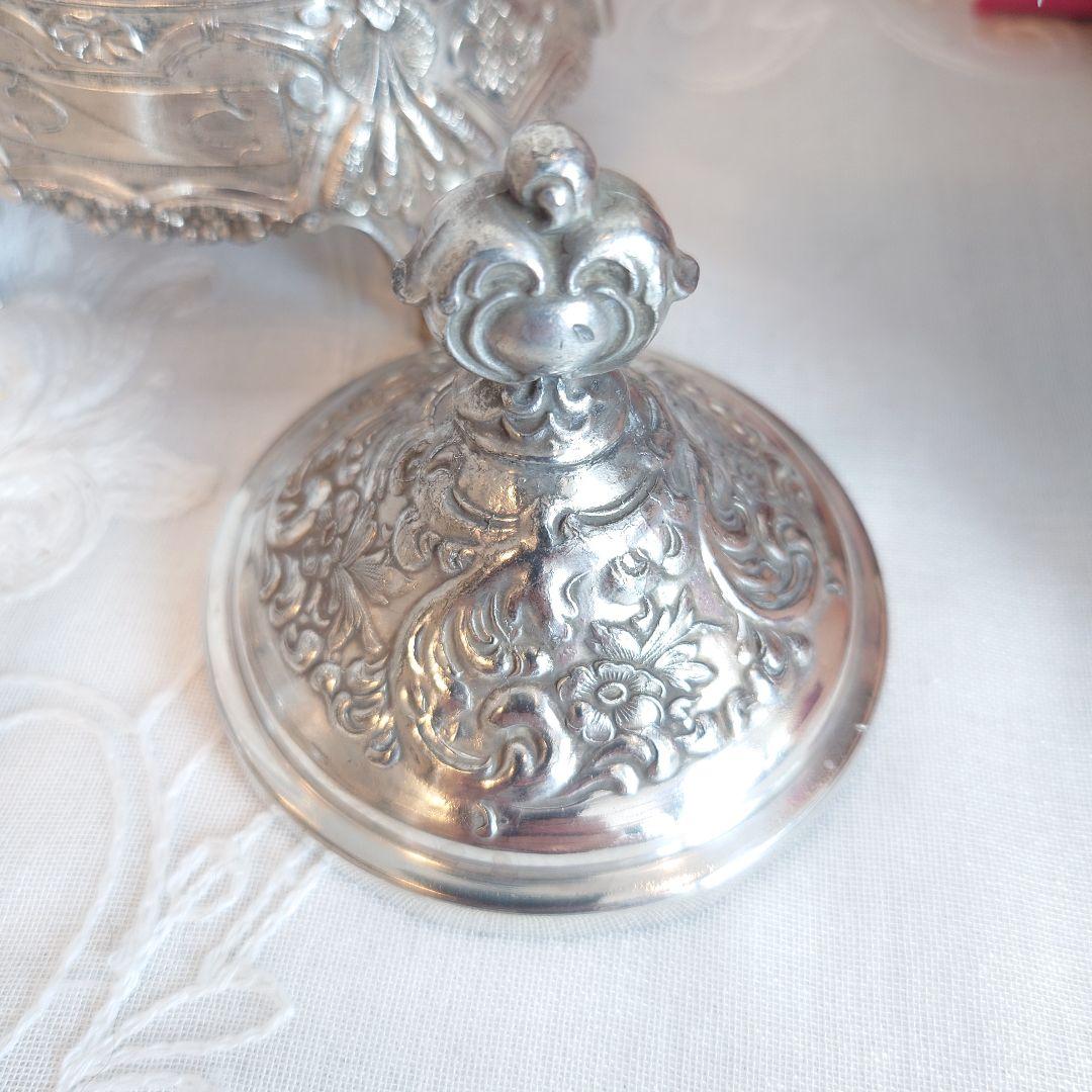 アンティーク　ピクルスジャー　ヴィンテージ　シルバートング付