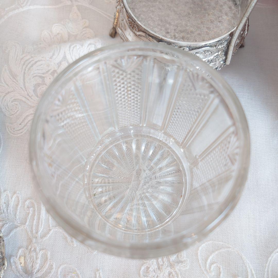 アンティーク　ピクルスジャー　ヴィンテージ　シルバートング付