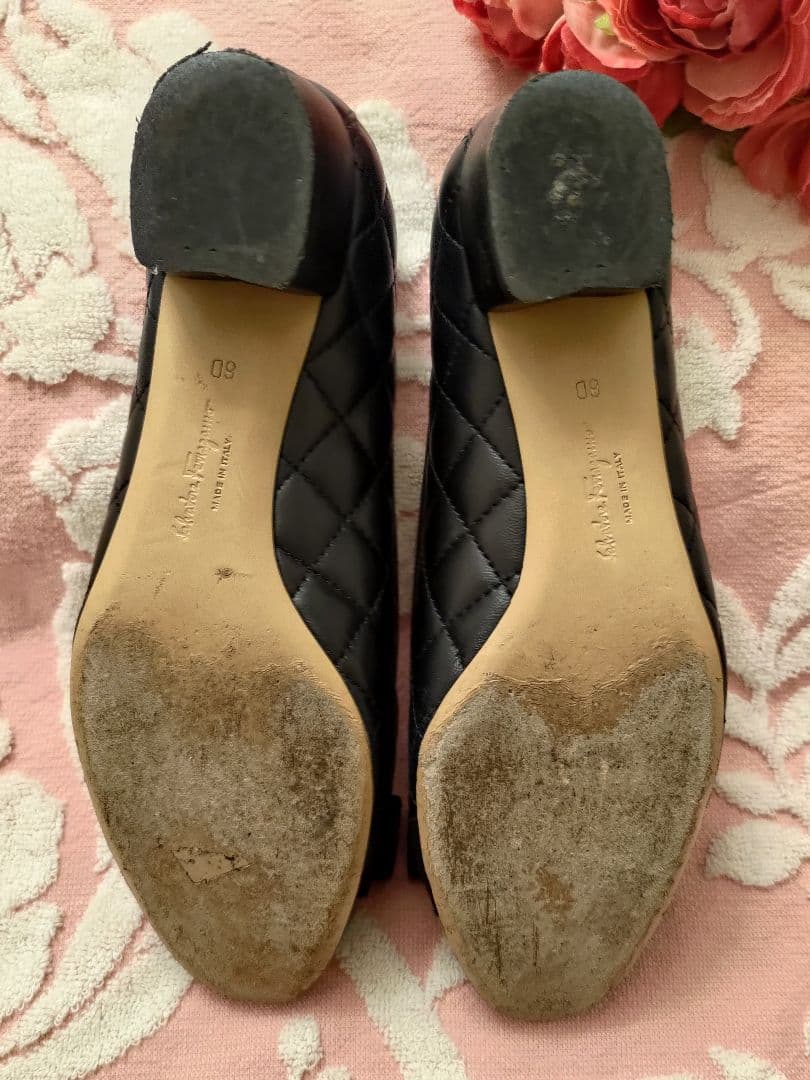 Salvatore Ferragamo♡フェラガモ♡イタリア製♡黒エナメル♡６