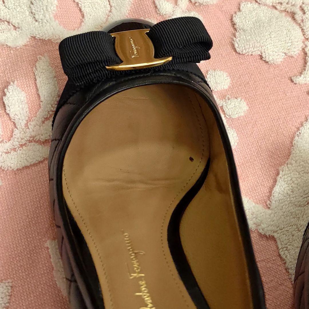 Salvatore Ferragamo♡フェラガモ♡イタリア製♡黒エナメル♡６