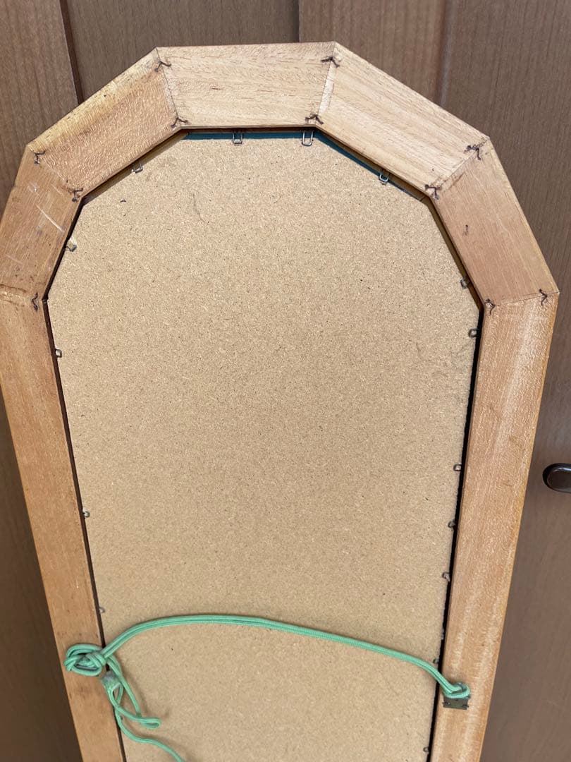 イタリア製　ミッドセンチュリー 木製フレーム 壁掛け鏡 ミラー ウォールミラー