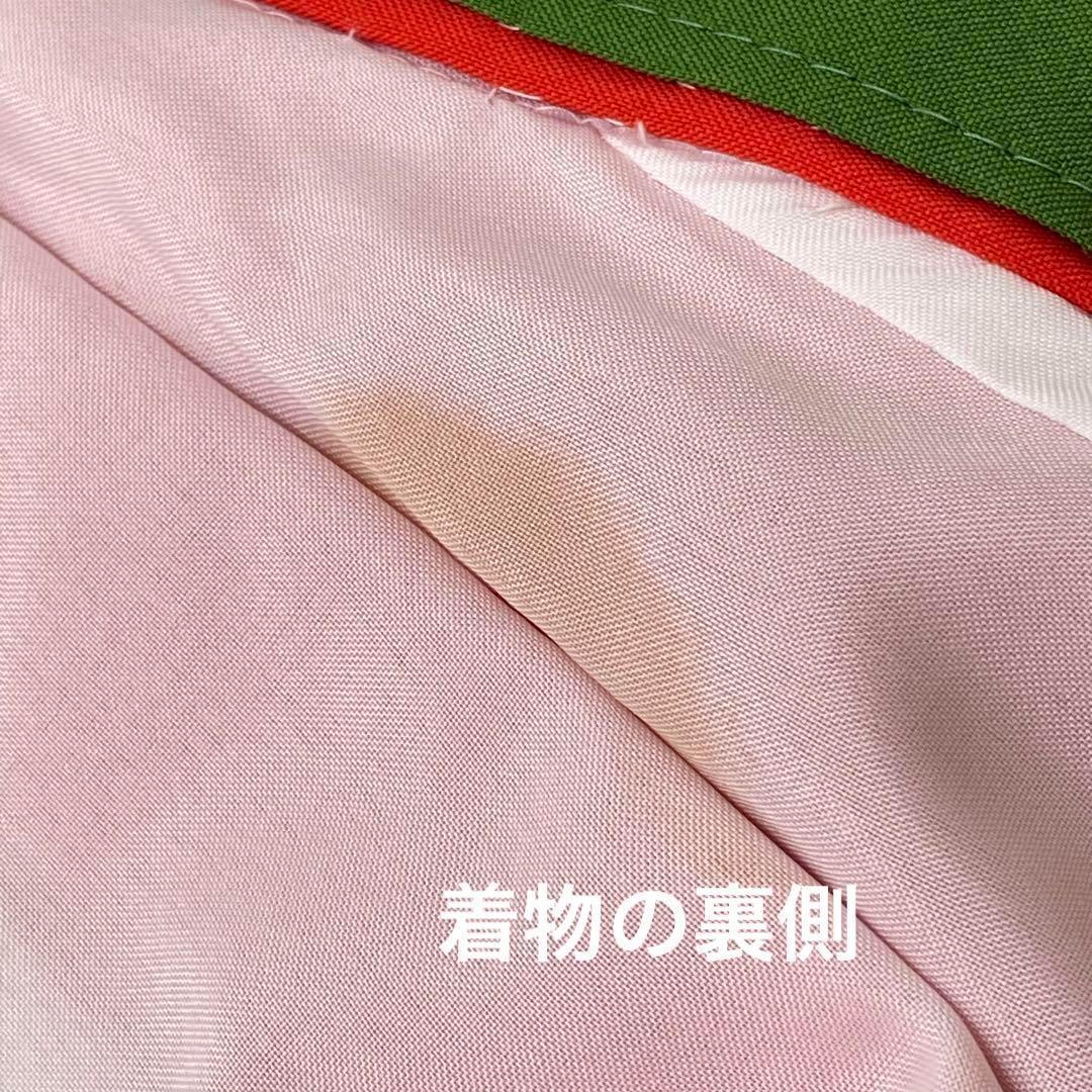 【着物と帯 時流】199ys◆3才女着物+袴+長襦袢バッグ髪飾り半幅帯6点セット