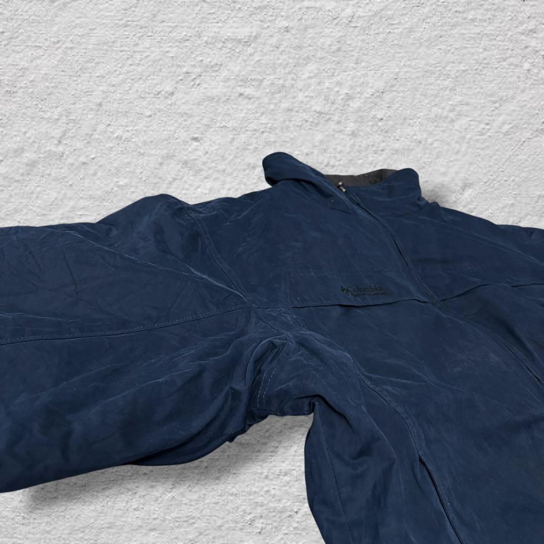 コロンビアウォームアップジャケット90s古着vintageシェルドシンチラ紺XL