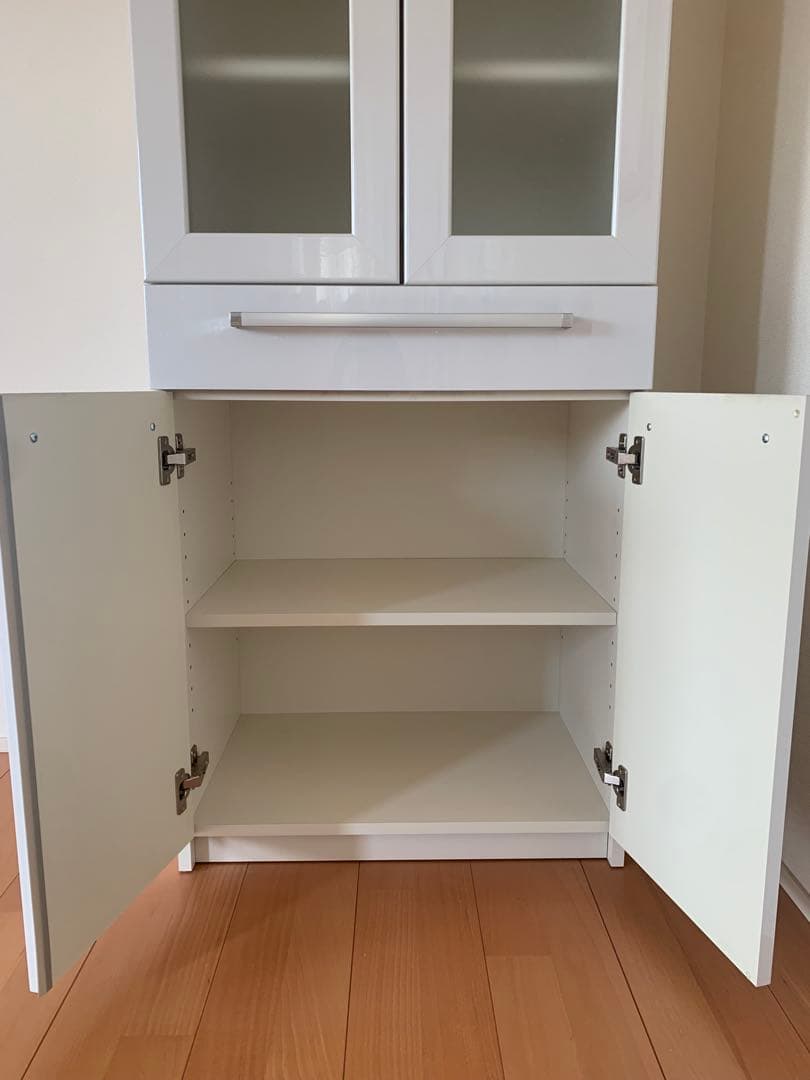 【シロクマくん】パモウナ　食器棚　YC-S600K プレーンホワイト