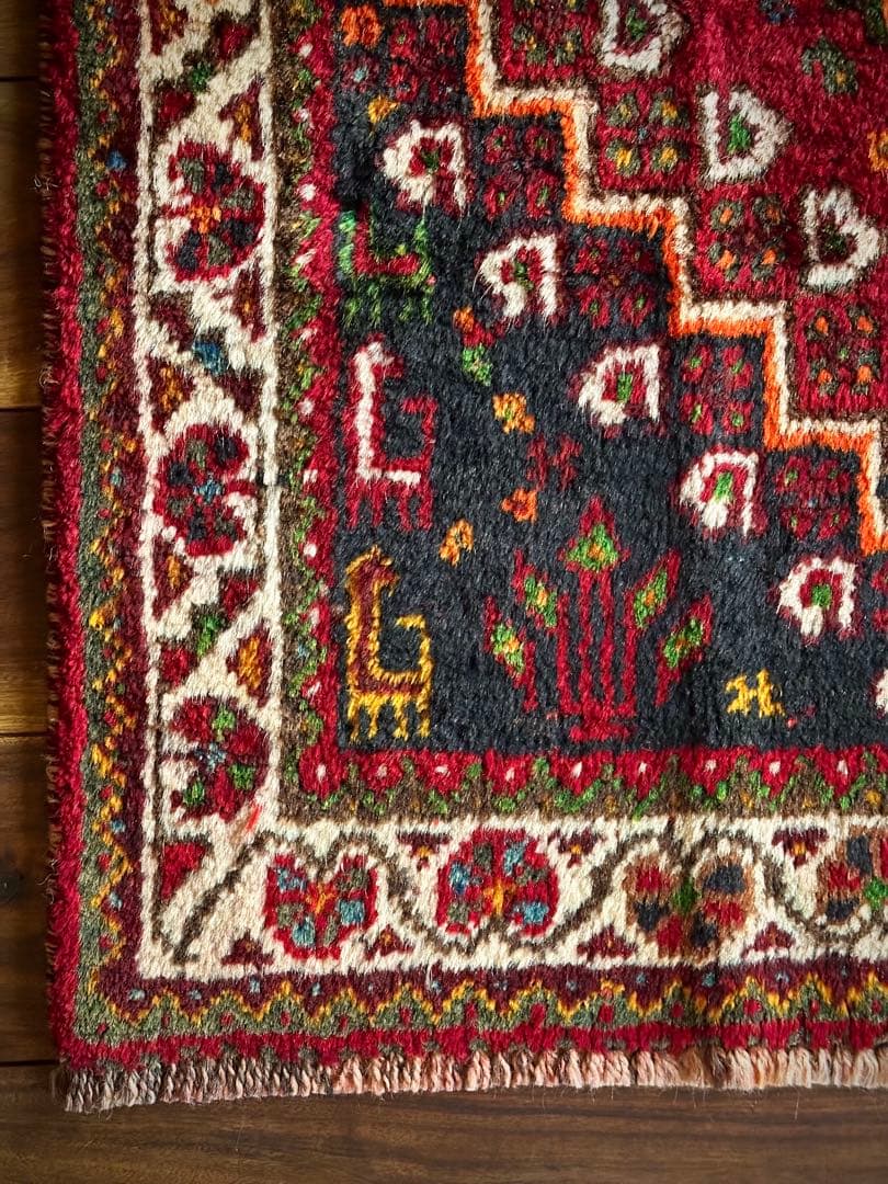 トライバルラグ　ヴィンテージラグ　ペルシャ絨毯　カシュガイ族　プリミティブアート