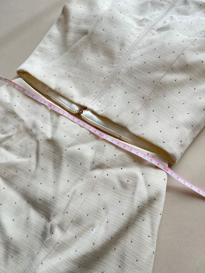 ROBE de FLEURS グロッシーホワイトミニドレス S