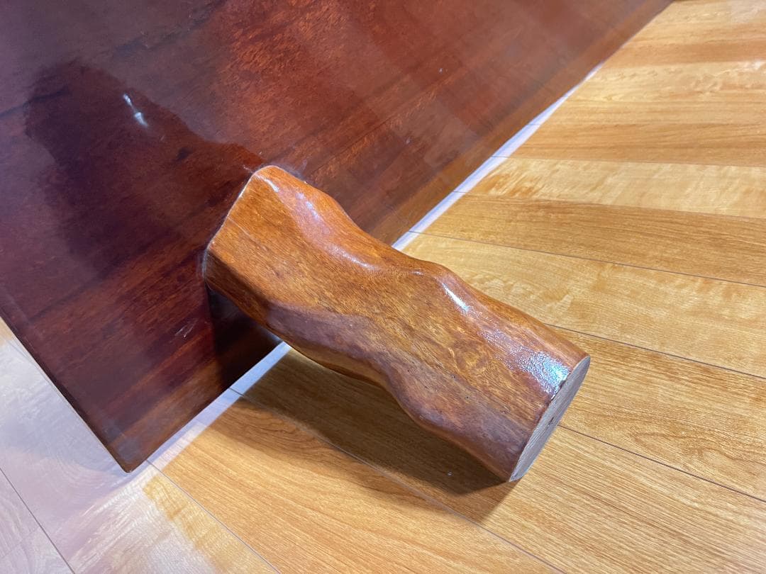 【送料無料】天然木 一枚板ローテーブル 木製座卓 約85×150cm 光沢仕様