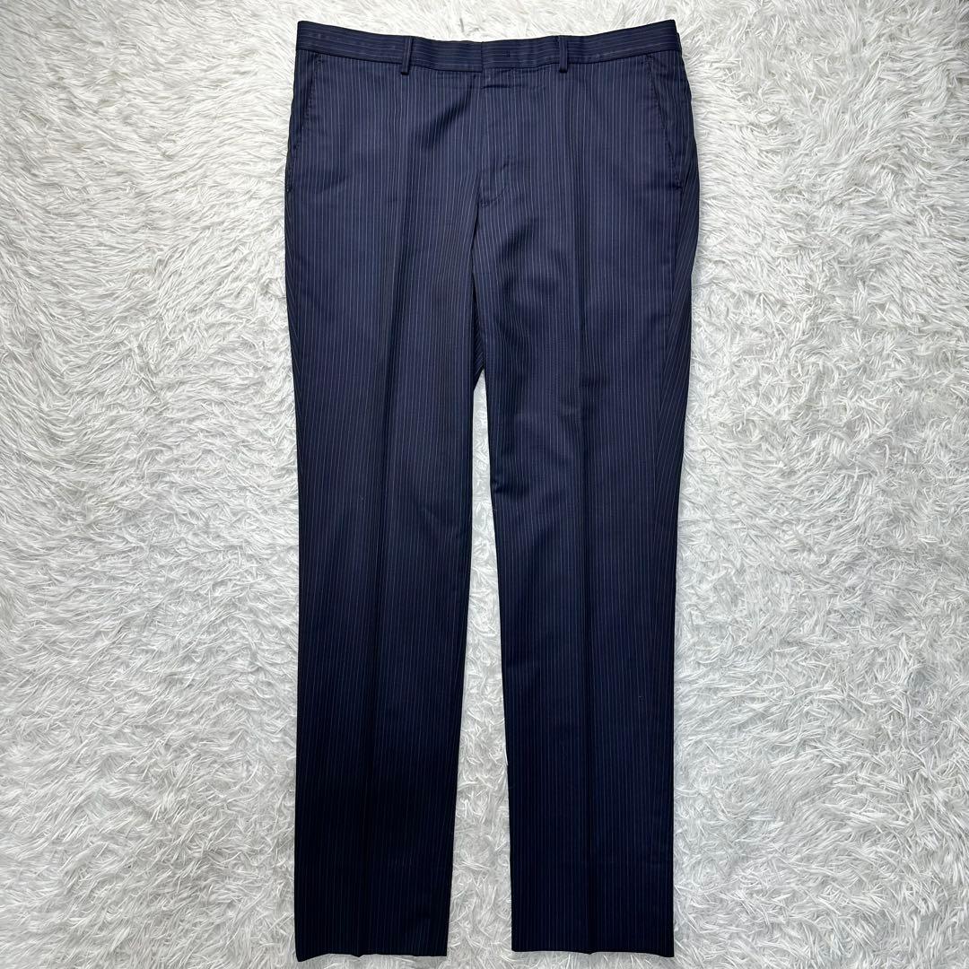 現行 美品 ポールスミス マルチカラー 2トーン ネイビー ストライプ XL