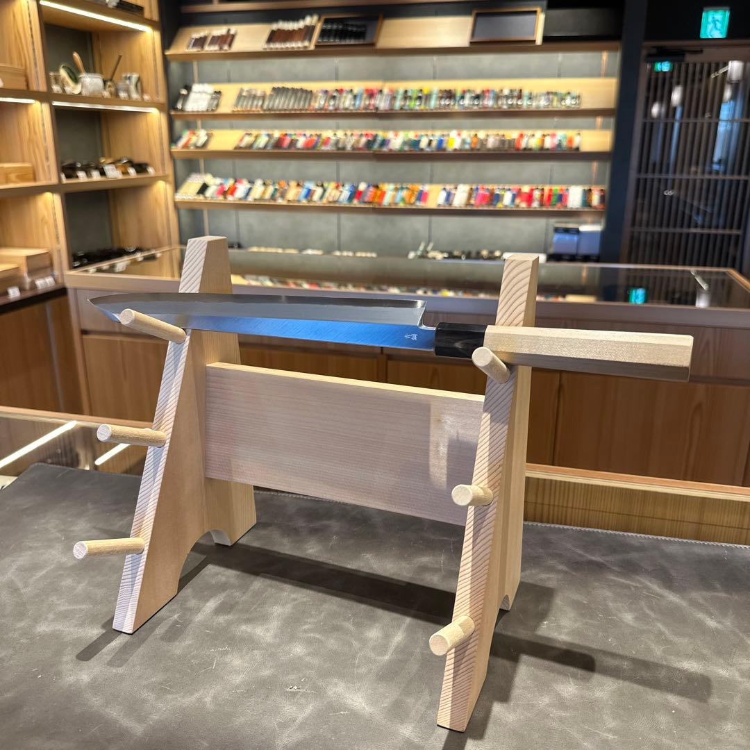 業務用 切付柳刃 青ニ鋼 尺 300mm 本霞　鞘付き