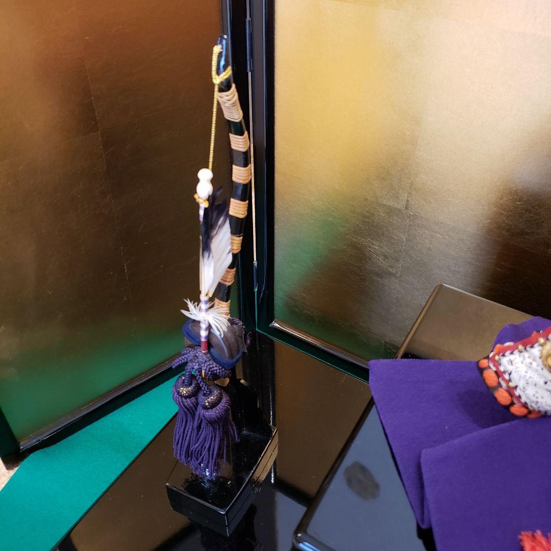 端午の節句 5月人形 立派な兜 弓矢 刀剣 黒の畳台　金屏風 まとめて