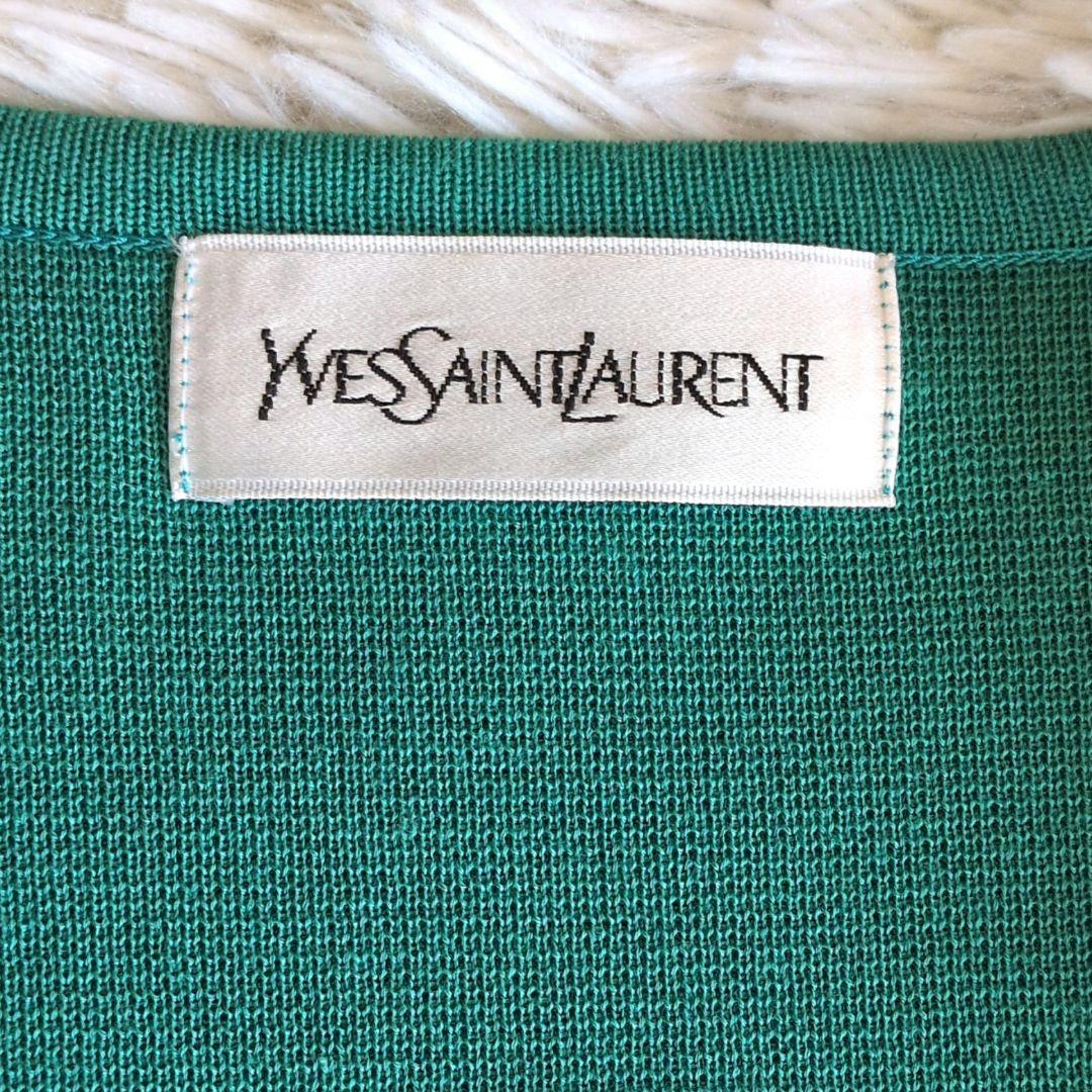 【美品】イヴサンローラン　YSL　ミドル丈カーディガン　金ボタン　ヴィンテージ