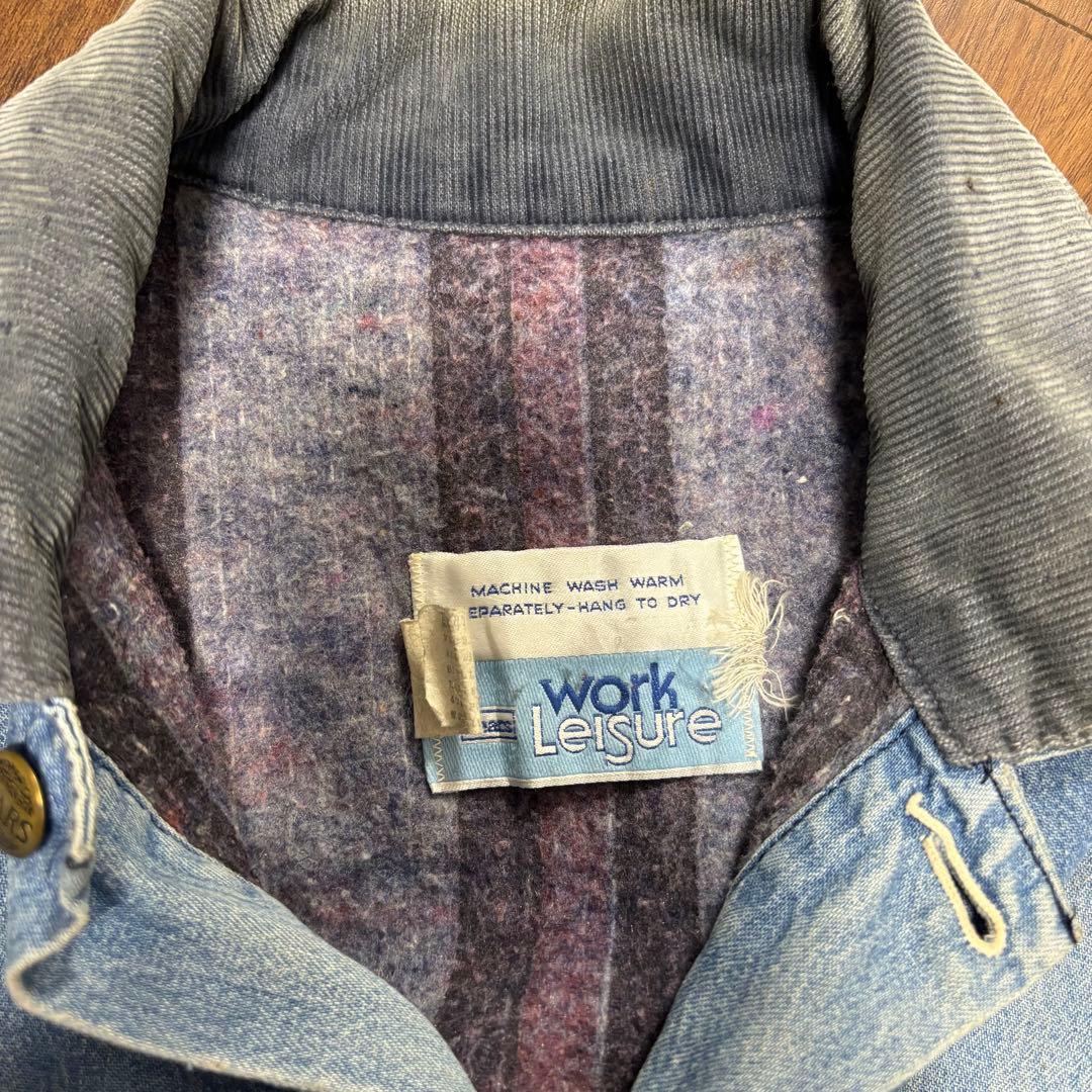 70s Sears Work デニムカバーオール　ヴィンテージ　フェード　古着