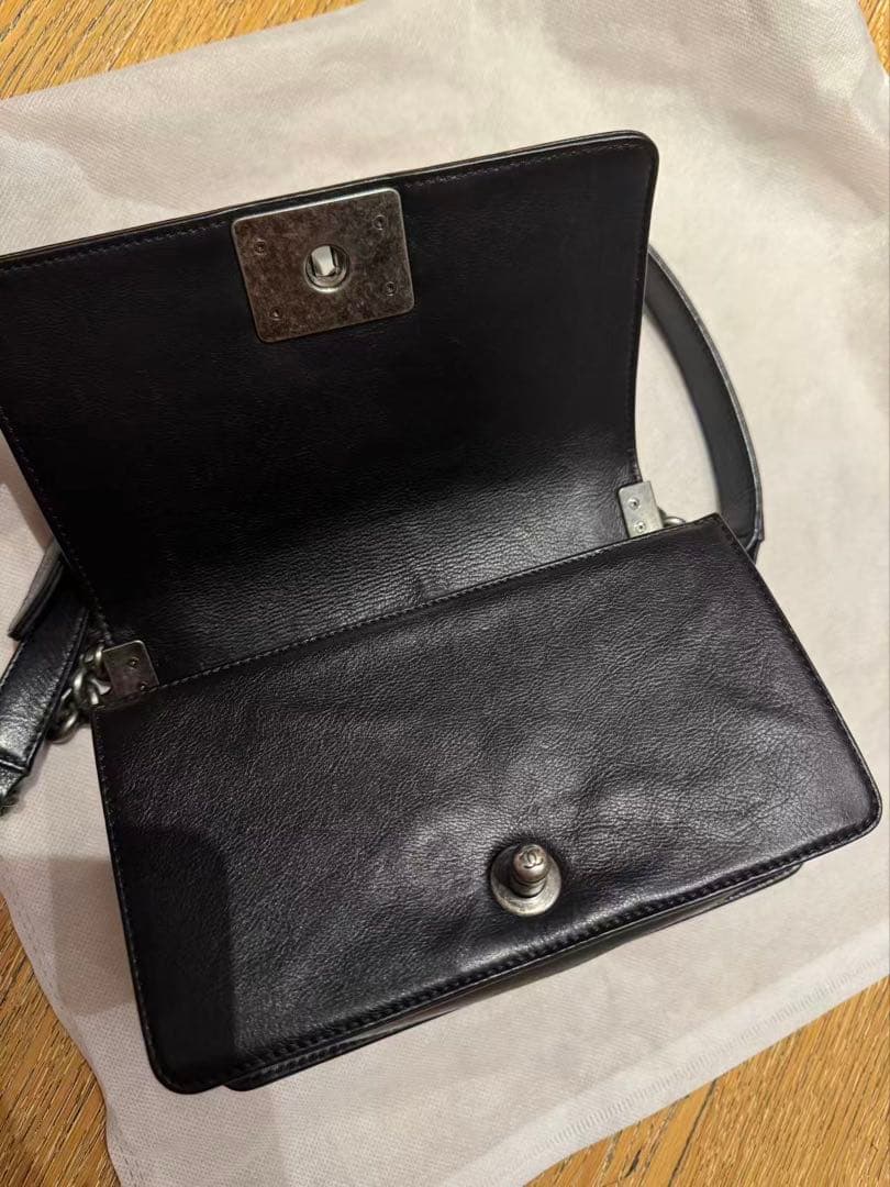 【美品】CHANEL シャネル ボーイシャネル カーフスキン黒 ショルダーバッグ