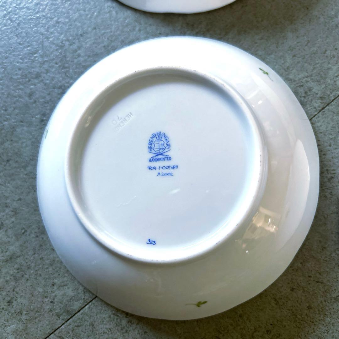 値下げ❗️ヘレンド　ヴィクトリアブーケ　アポニーグリーン　その他　深皿　6枚セット