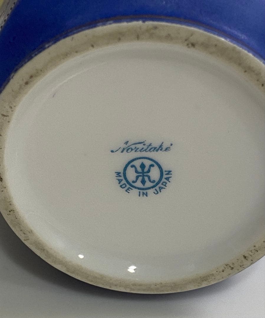 オールドノリタケ花瓶　マルキ印　ブルー