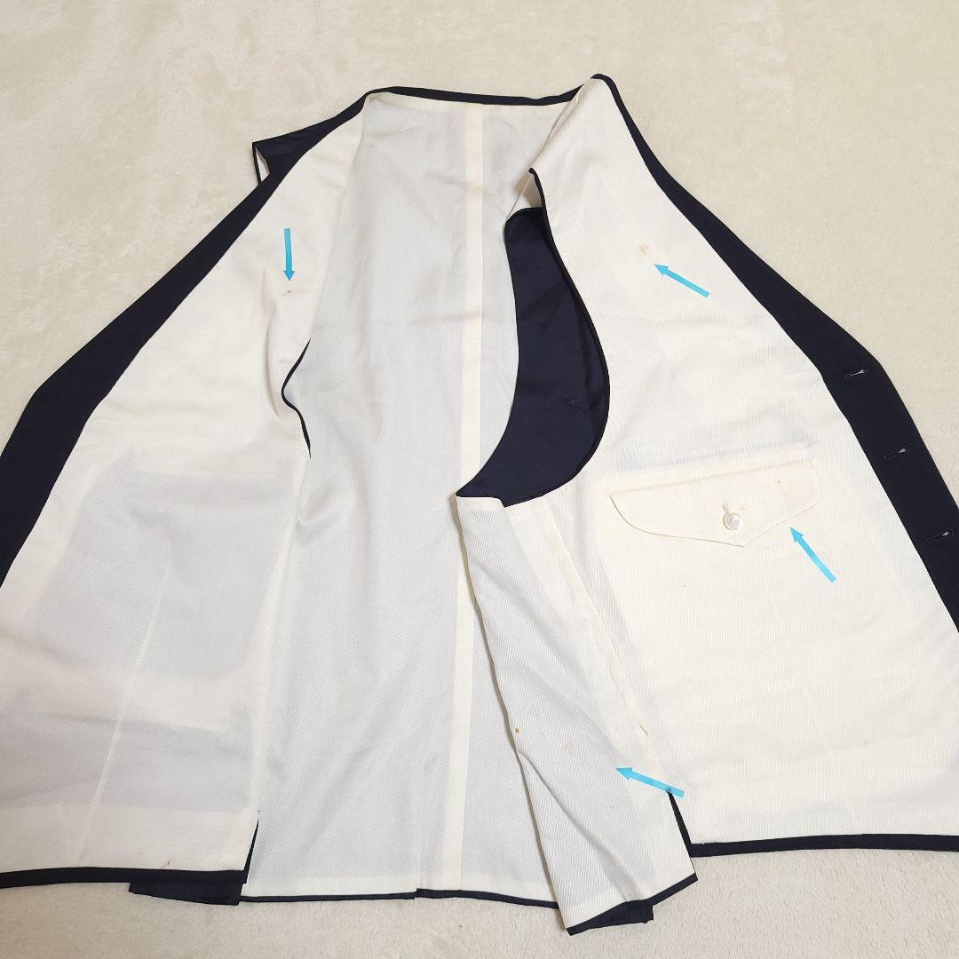 英國屋 Reid&Taylor 3ピース スーツ 紺 シルク裏地 高級 訳あり