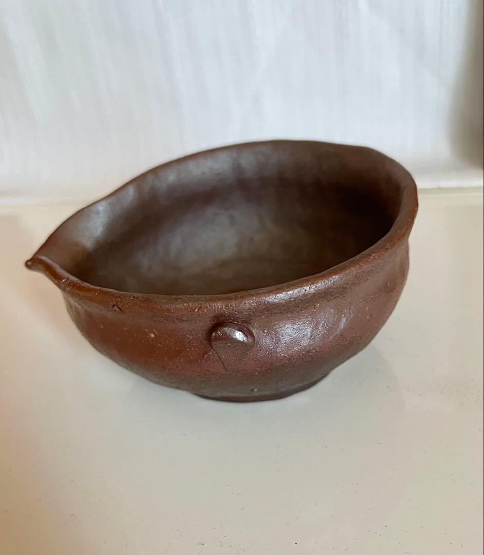 備前焼　煎茶器揃　宝瓶・湯冷し・煎茶椀　松ぼっくり　五郎兵衛窯　木箱付き