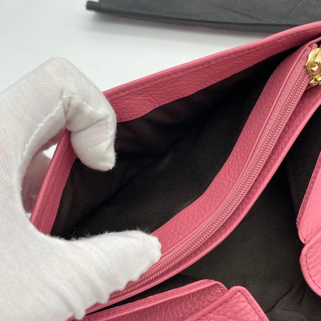 ☆新品同様☆傳☆傳濱野☆ギャルソン財布☆長財布☆本革☆ピンク☆レザー☆長財布