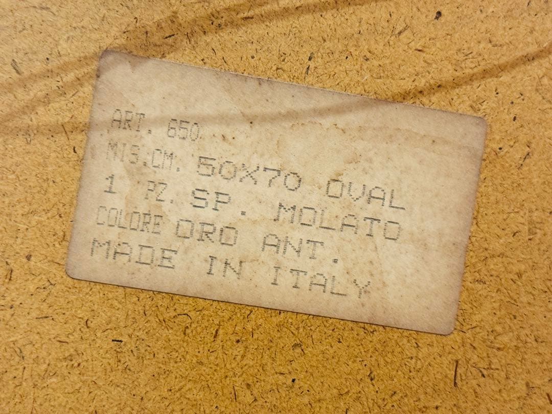 B7015 【イタリア製】ビンテージ ウォールミラー オーバル 大型