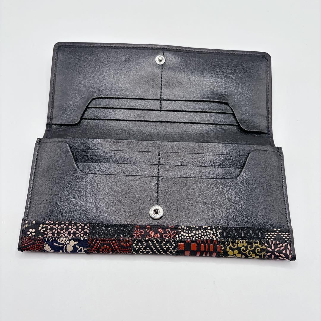 未使用級 印傳屋 印伝 パッチワークハンドバッグ JRA公認 鹿革 長財布付き