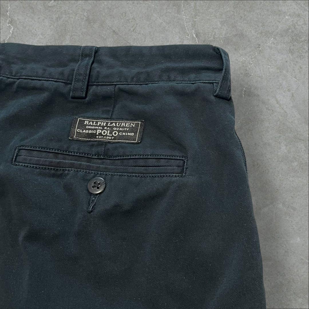 【W36】90sPolobyRalphLaurenAndrewPant黒チノパン