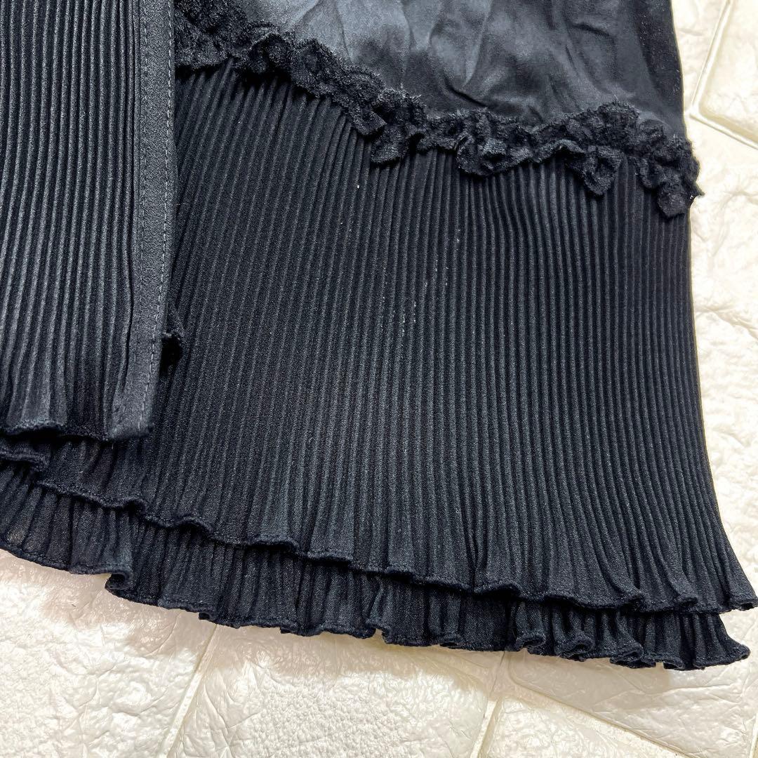 オッズアンジェロ Ozzon フリル レース プリーツ ロングカーディガン