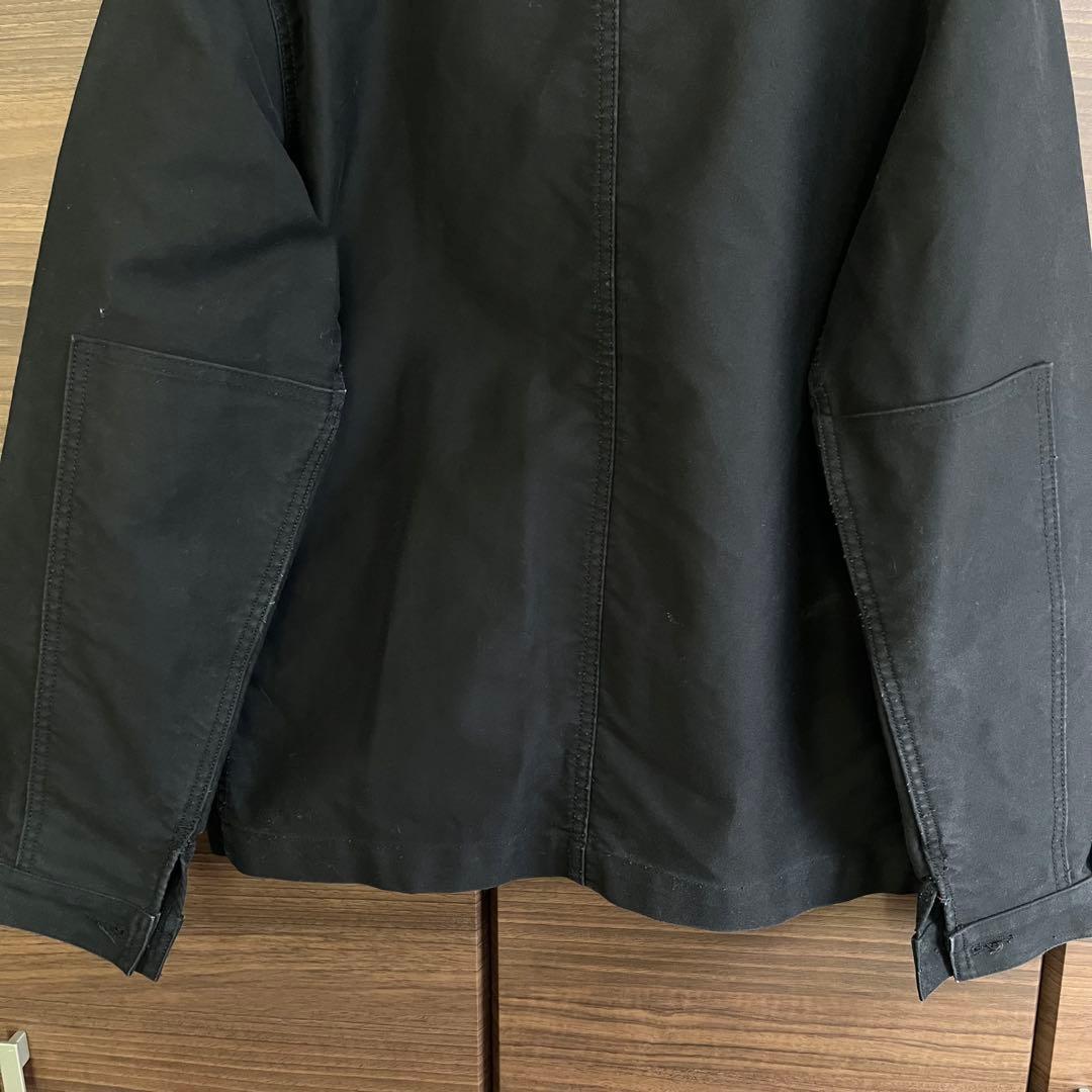 ル トラヴァイユール ガリス モールスキン フレンチワークジャケット 黒 L相当