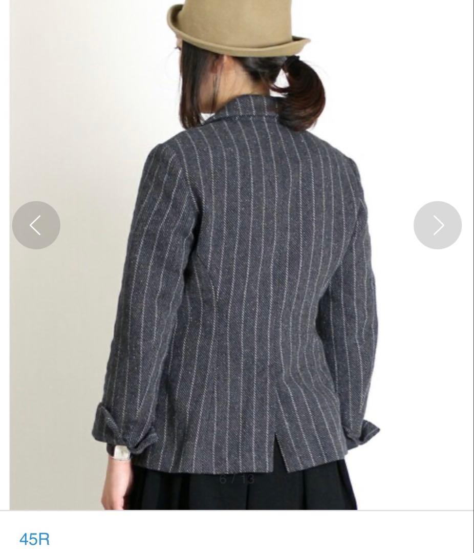 45R テーラードジャケット インディゴ 藍染め コットンツイードジャケット