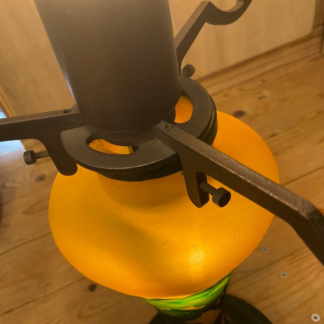 エミール ガレ風ランプ 大型 スタンドライト アンティーク ヴィンテージ 2灯