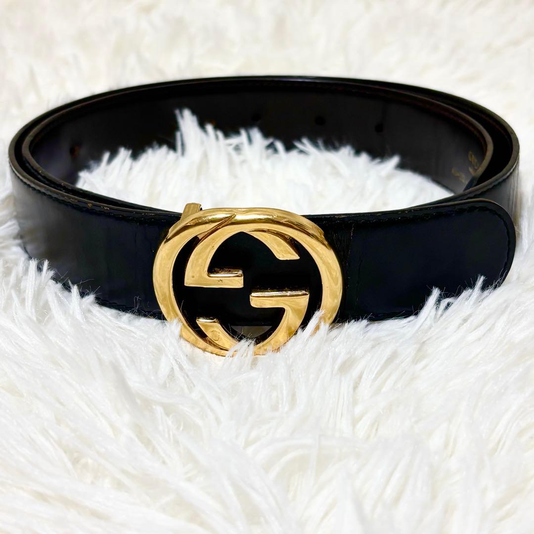 専用　GUCCI グッチ ベルト GGロゴ　レザー 本革　ゴールド　黒