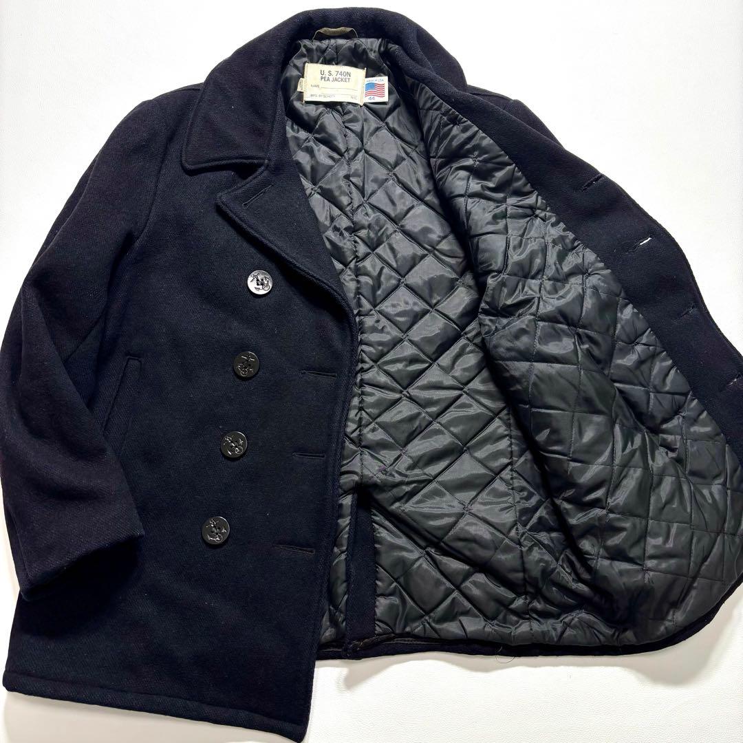 SCHOTT ショット Pコート ネイビー キルティング 44サイズ ウール