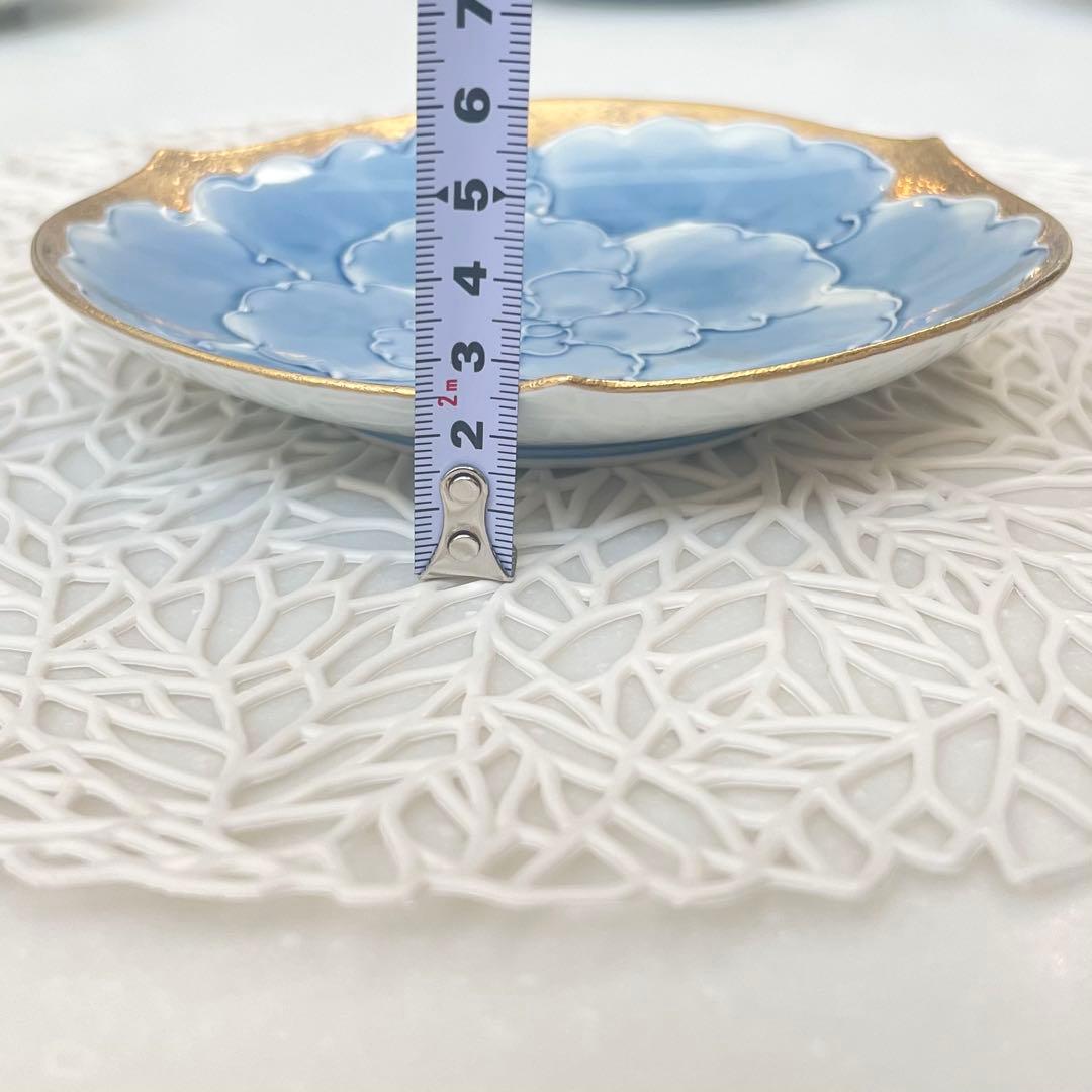 《5枚セット》　プラチナ牡丹　文山窯　有田焼　取り分け皿　ケーキ皿