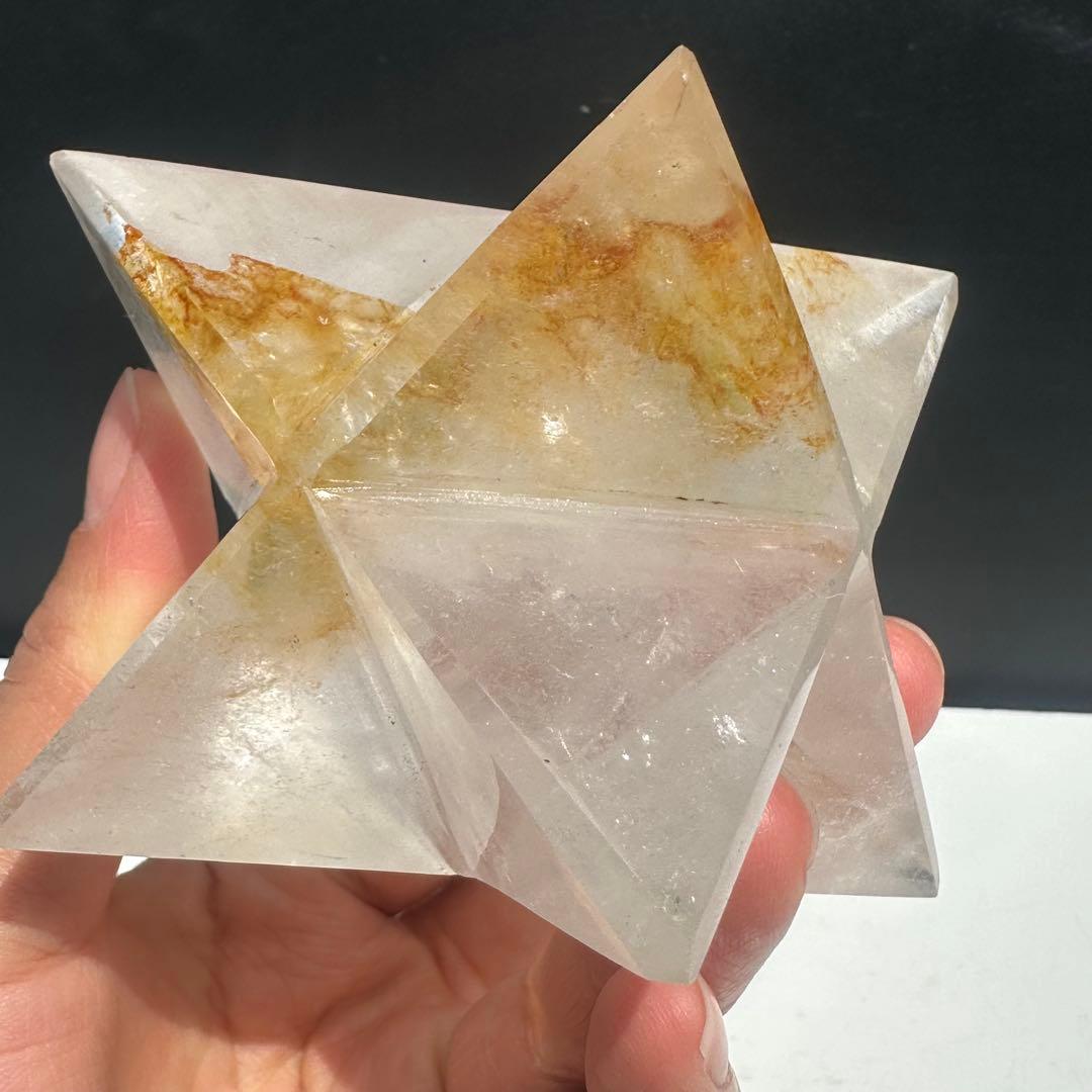 天然石マニカラン共生水晶のアステロイド　置物　彫物NO.041903