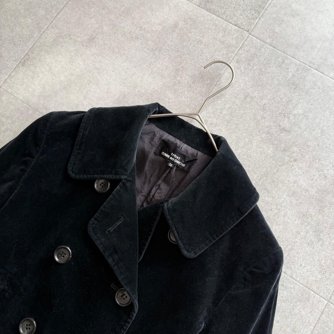 トリココムデギャルソン　ベロアジャケット　ダブル　AD2002 黒