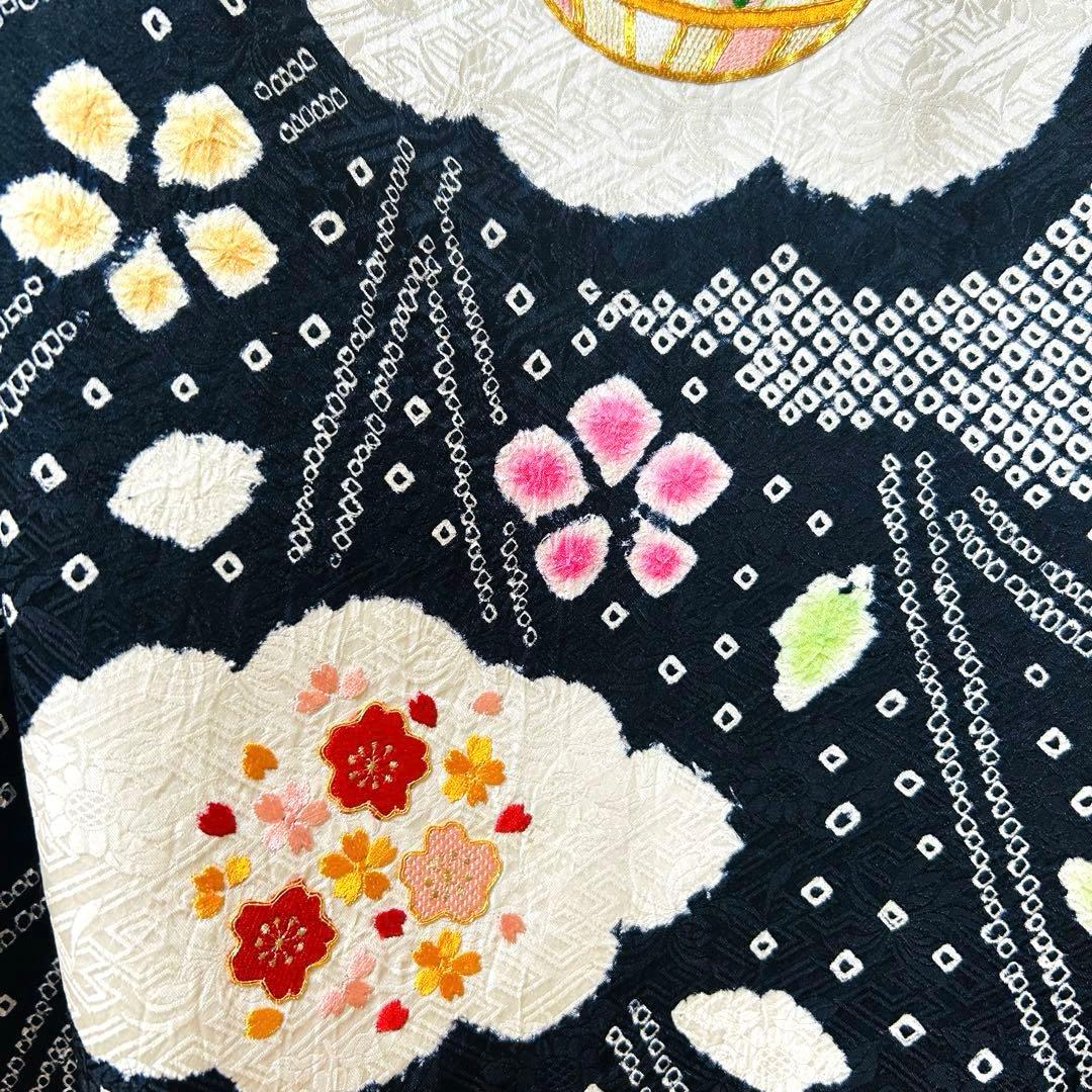 No.118 七五三　3歳 正絹着物フルセット　　総絞り