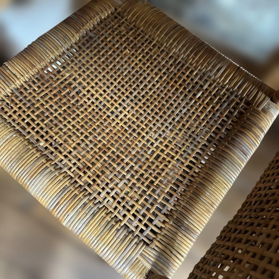 お値下げ❣️ヴィンテージラタン製カーブ型ダイニングチェア