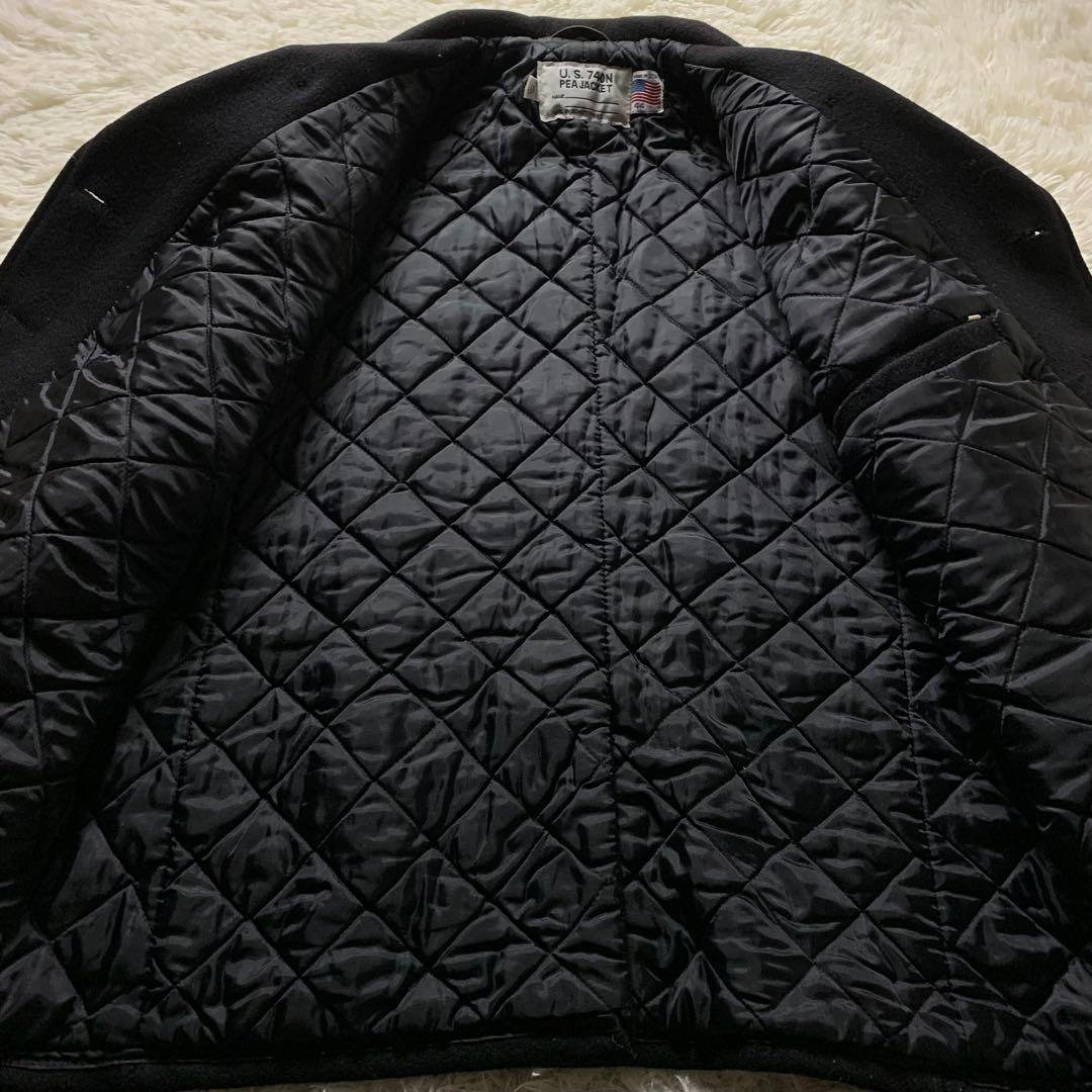 美品■ショット ピーコート 740 ネイビー キルティング 44 USA製