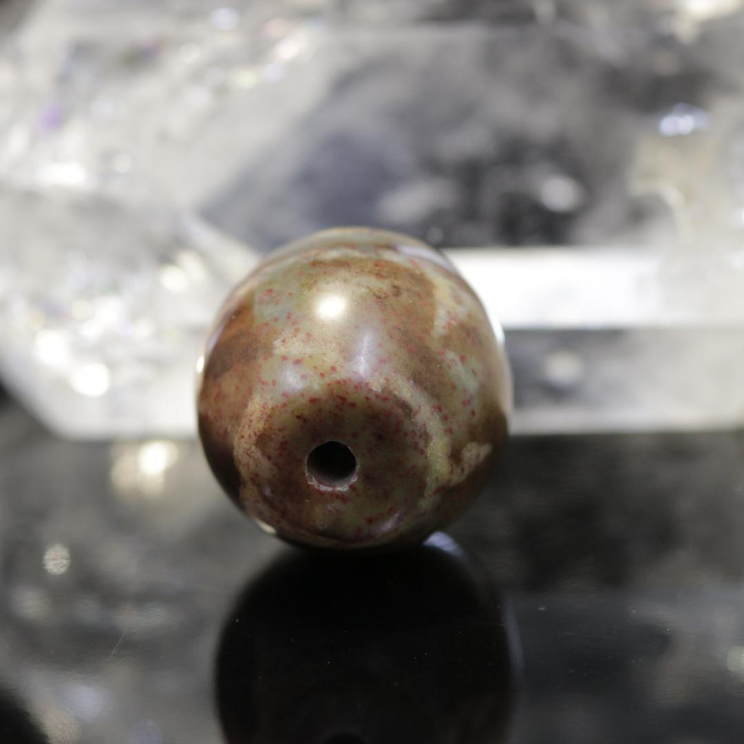 四線虎牙天珠：朱砂入り